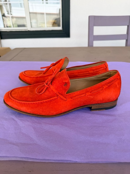TOD\'S Men\'s Orange Suede Loafers Size 7 main image 2